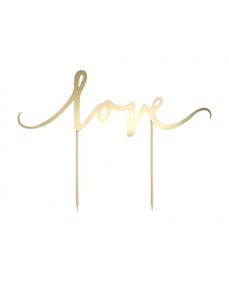 Topper LOVE - gold Tortendeko