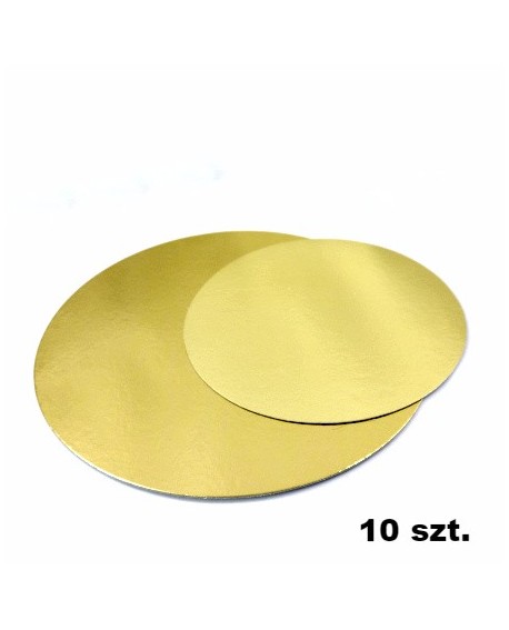 Podkład pod tort złoty cienki 16 cm - 10 szt.