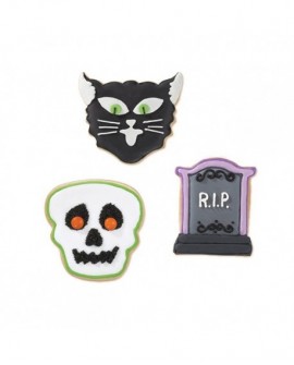 Halloween Moulds Tombstone, Cat, Skull 3 pcs Wilton