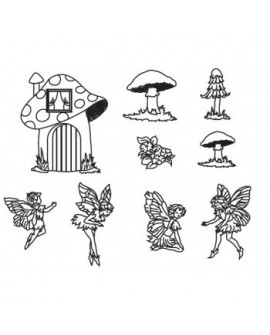 Wykrawaczka Patchwork WRÓŻKI Grzybki Fairies