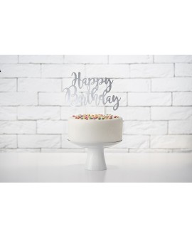 Happy Birthday" SILVER Cake topper Happy Birthday" SILVER Cake topper