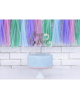 Happy Birthday" SILVER Cake topper Happy Birthday" SILVER Cake topper