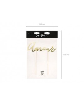 AMOUR GOLD CAKE DECORATION Topper