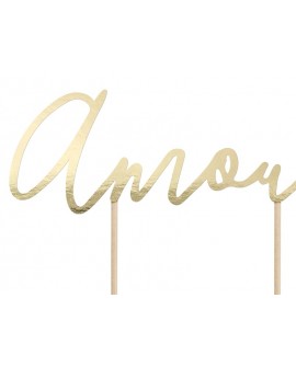 AMOUR GOLD CAKE DECORATION Topper