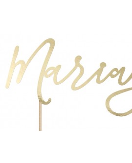 Topper MARIAGE ZŁOTY Ozdoba na tort