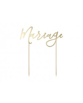 Topper MARIAGE gold Tortendeko