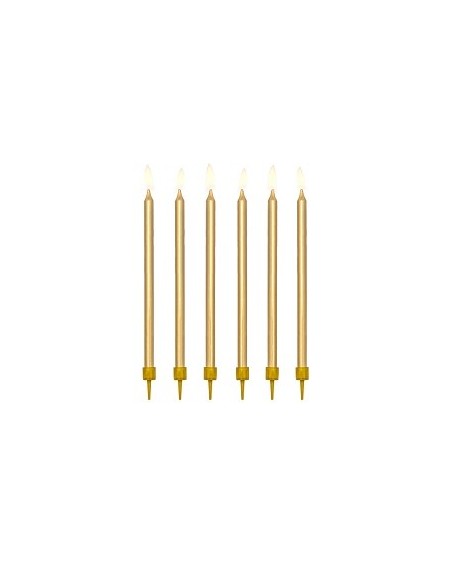 narozeninové svíčky PartyDeco zlaté 12 ks