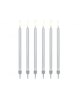 Geburtstagskerzen 12,5 cm SILVER LIGHT 12 Stück