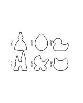 Moulds on a disc 6 pcs. girls' patterns