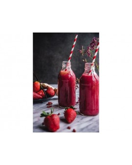 Słomki papierowe 10 szt. CZERWONE PASKI