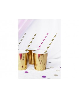 Paper straws 10 pcs. GOLDEN STRIPS Paper straws 10 pcs. GOLDEN STRIPS