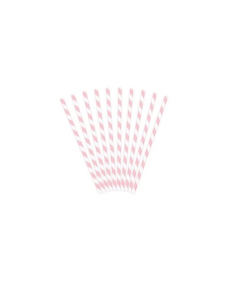 бумажные трубочки для холодных напитков PartyDeco светло-розовые 0,6 cm 10 шт.