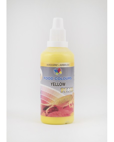 Lebensmittelfarbe für Airbrush perlmutt GELB 60 ml Food Colours