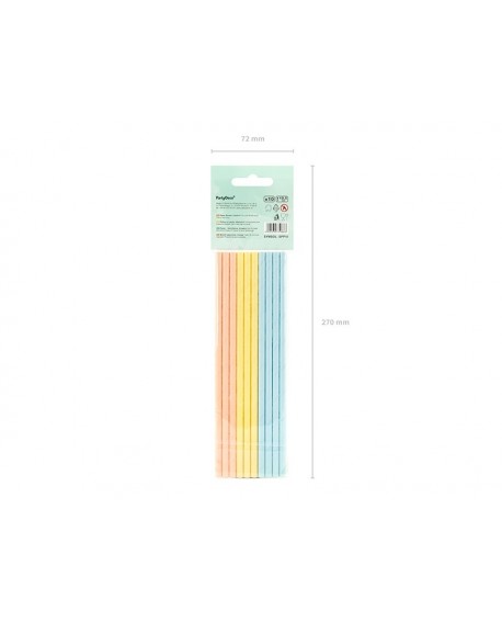 papierové slamky PartyDeco Summer Time 0,6 cm 10 ks 19,7 cm