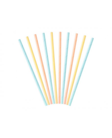 бумажные трубочки PartyDeco Summer Time 0,6 cm 10 шт.
