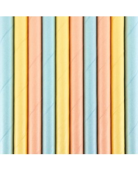 papierové slamky PartyDeco Summer Time 0,6 cm 10 ks