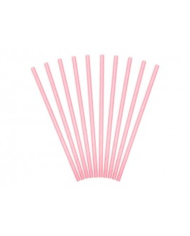 papírová brčka PartyDeco růžová pełny 0,6 cm 10 ks