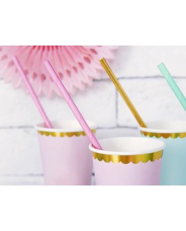 паперові трубочки PartyDeco рожевий pełny 0,6 cm 10 шт.