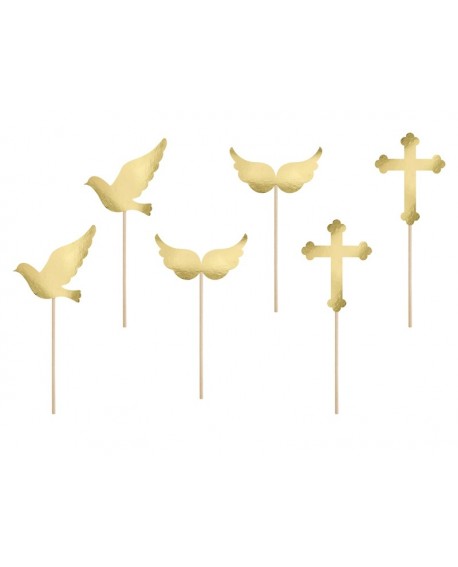 Tortentopper PartyDeco gold 6 Stk.