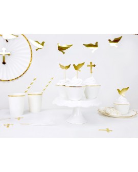 GOLD COMMUNION PICKERS 6 Stück. Cupcake-Aufleger