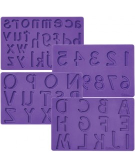 Wilton silicone moulds 4 pcs. ALPHABET & DIGITS