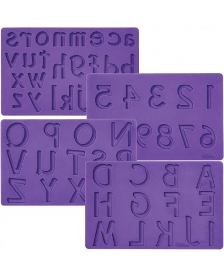 Wilton silicone moulds 4 pcs. ALPHABET &amp; DIGITS