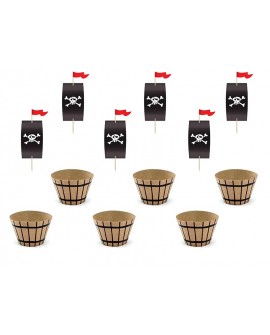 Set für Cupcakes PartyDeco 6 Stk.