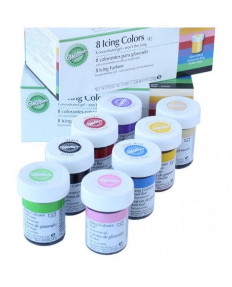 Lebensmittelfarben Set Wilton 8 Farben Gel
