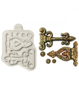 Silikonform Katy Sue DECORATED HINGES und Schrauben