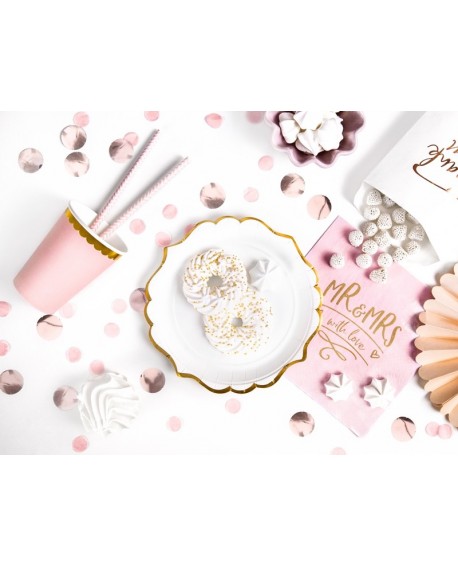 PartyDeco biela 18,5 cm 6 ks