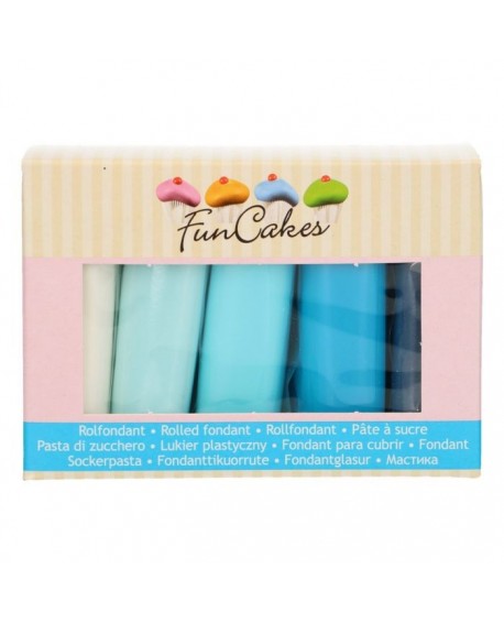 Fun Cakes Zuckerguss BLAUE Farbtöne 5 x 100g