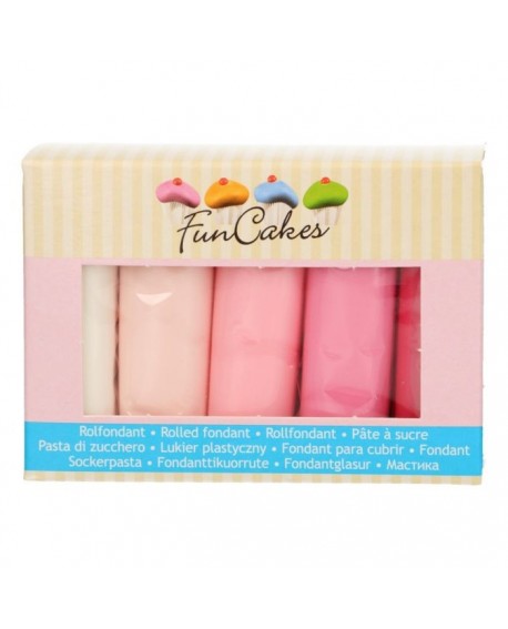 poťahovacia hmota FunCakes ružové odtiene 5 x 100 g