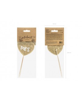 Topper na tort jutowe serca Mr and Mrs