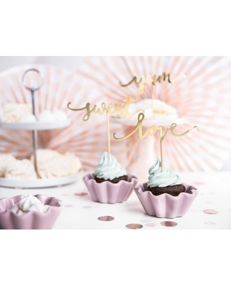 LOVE gold toppers 6 Stück.