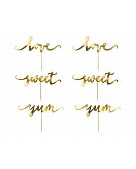 LOVE gold toppers 6 Stück.