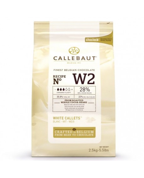 Callebaut Schokoladentropfen WEISSE SCHOKOLADE W2 2.5 kg