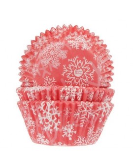 muffin- és cupcake kapszlik House of Marie piros w śnieżynki...