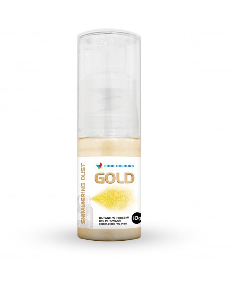 práškové barvivo koviczny Food Colours zlatá 10 g - opakowanie z pompką Gold