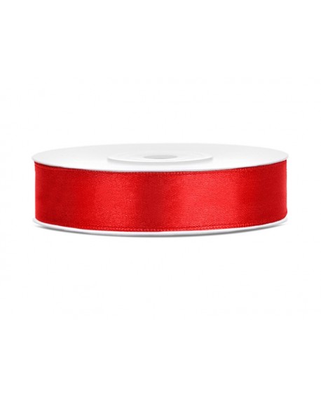 saténová stuha PartyDeco červená 12 mm