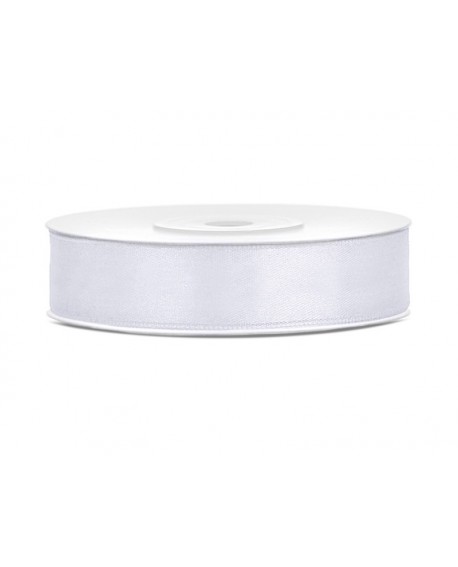 атласная лента PartyDeco белая 12 mm