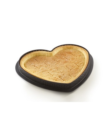 Rant perforowany do tarty Silikomart, serce, 20,5 x 19 cm, 1 szt.