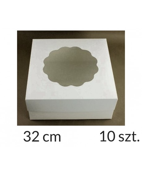 Opakowanie 32x32x14 cm Białe pudełko z oknem 10 szt.