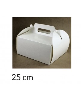 Opakowanie 25x25x12 cm Białe pudełko koszyczek z rączką na