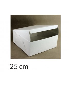 One-piece white cake box 25x12 cm