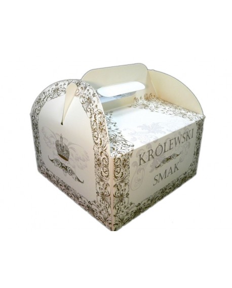 biela basket krabica na tortu 25x12 cm