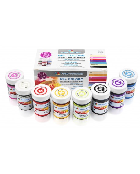 Gel-Farben-Set 8 Farben x 35 g Lebensmittel-Farben