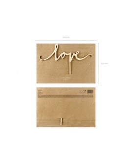 Topper LOVE - DREWNIANY Ozdoba na tort