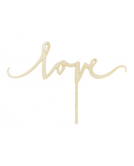 Topper LOVE - DREWNIANY Ozdoba na tort