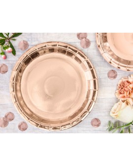 Talerzyki JASNE RÓŻOWE 6 szt. 18 cm