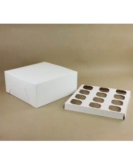 Opakowanie na 12 babeczek BIAŁE 28x28 x 10 szt Opakowanie na 12 babeczek BIAŁE 28x28 x 10 szt